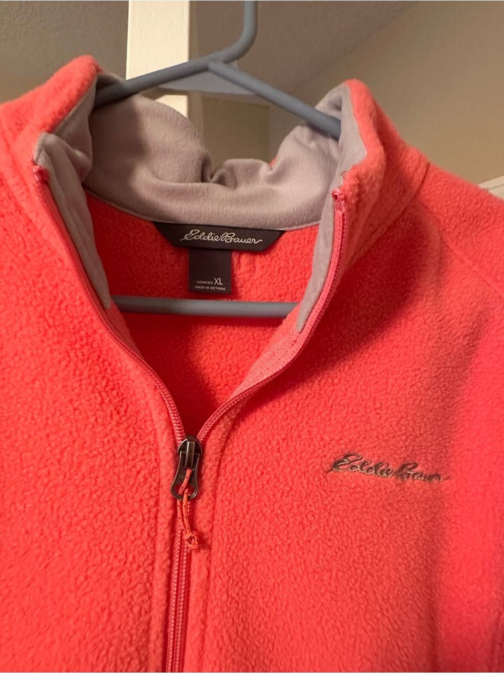 Eddie Bauer Coral Fleece Full-Zip Jacket with Light Gray Lining